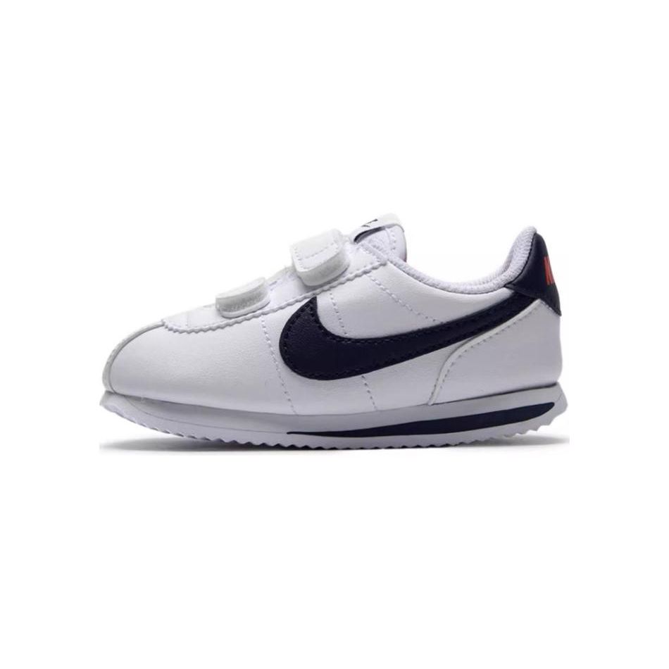 Nike Cortez Basic SL TD White Neutral Indigo Baby Sneakers Habanero-Red Metal-Silver 904769-106