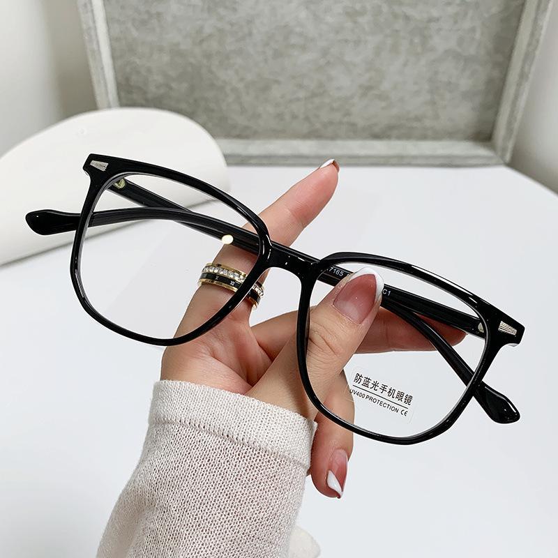 

Box Tr Retro Glasses Frame Matte Transparent Ins Plain Big Face Frame Flat Light Myopia Men And Women