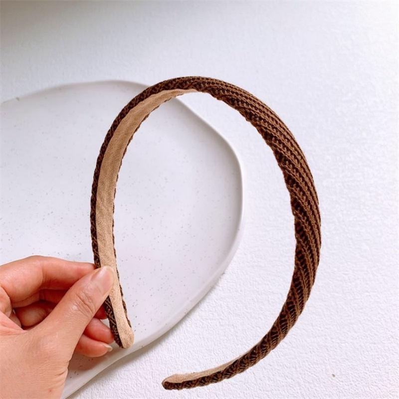 1 autumn and winter knitted wool headband net red new face wash headband small simple white hair card headwear female