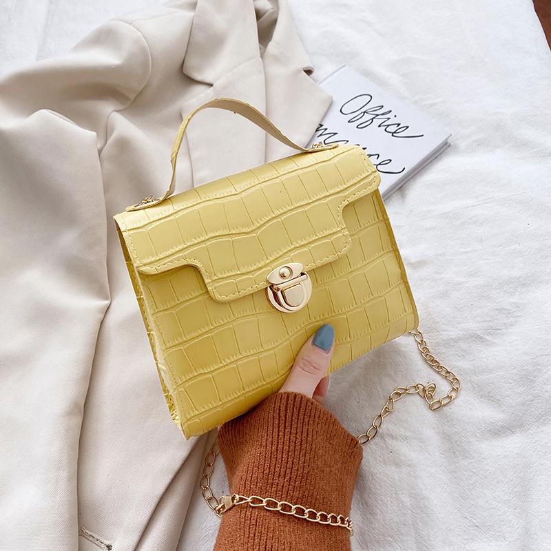 

Versatile stone pattern shoulder women s bag bag trendy messenger mobile phone small square bag жёлтый