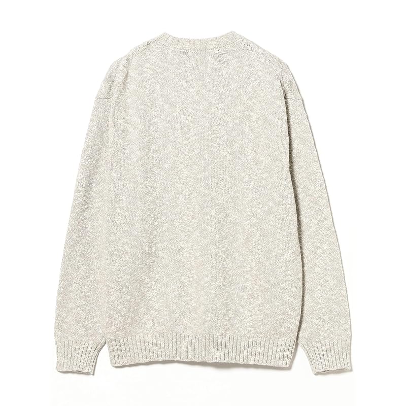 [Beaming Life Store by BEAMS] L/S Knit 5 Gauge Stretch Slab Crew Neck Knit Men's GREY L_92150360286