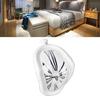 Melting Clock Plastic Retro Decorative Electroplated Metal Paint Desk Table Clock for Office White