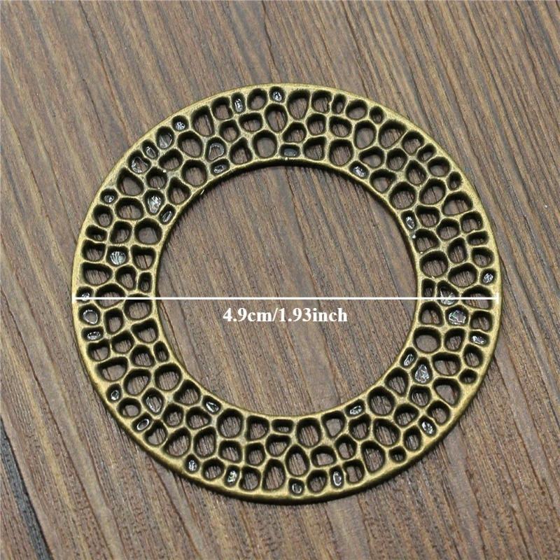 4pcs 49x49mm Charms Wreath Big Round Circle Pendants Alloy DIY Jewelry Making Accessories