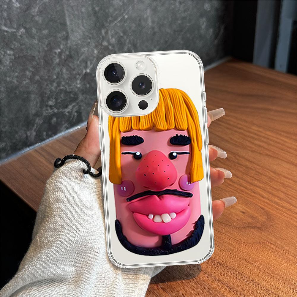 

Забавный креативный чехол для телефона для пары iPhone 11 12 13 14 15 16 Max Pro Plus прозрачный мягкий чехол IPHONE11 лазурь