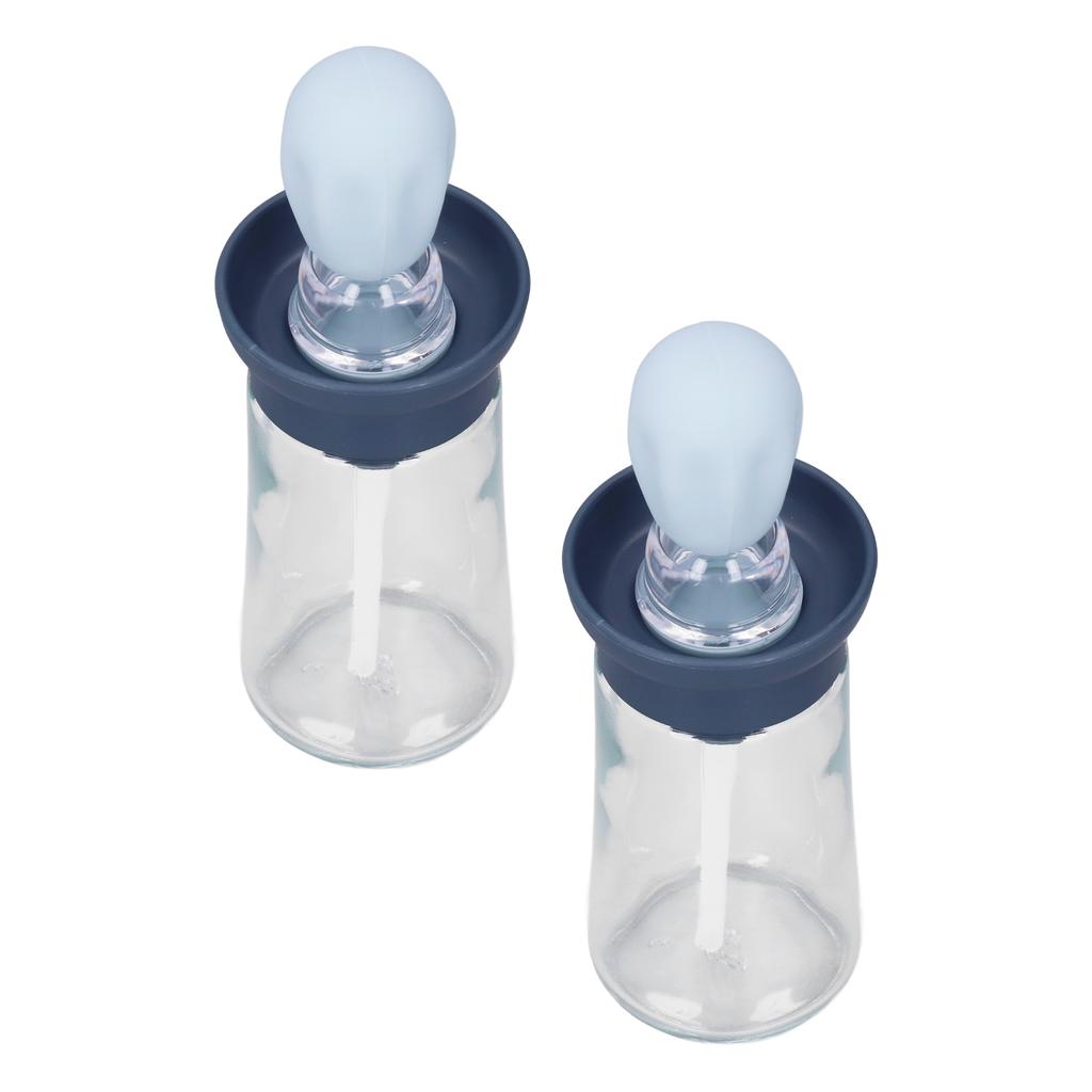 2 Stück Ölbehälter mit Silikonpinsel Ölspenderflasche für Küche Grillen Backen Kochen