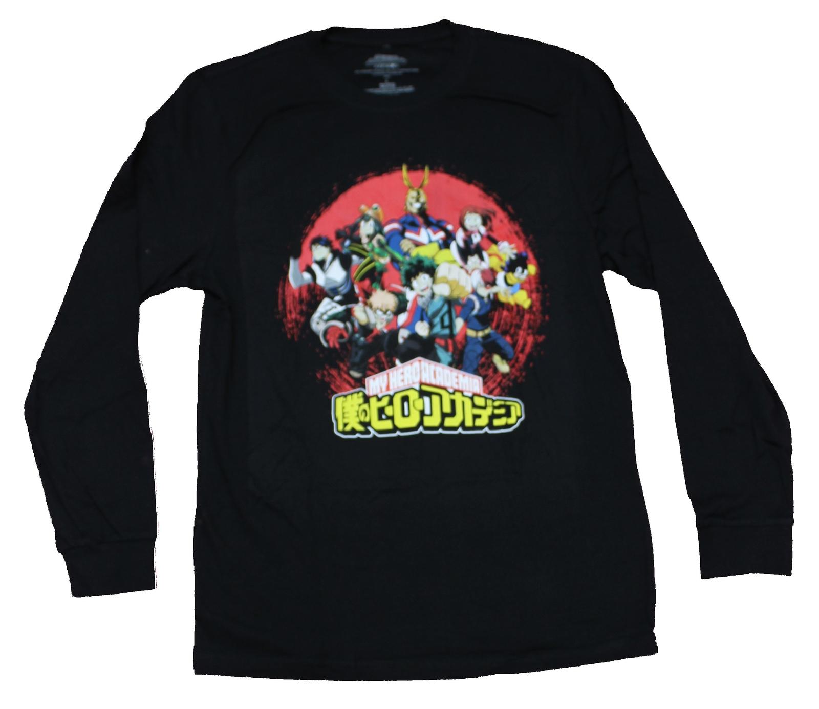 My Hero Academia Mens T-Shirt - Giant Group in Red Circle Logo Image XXXL