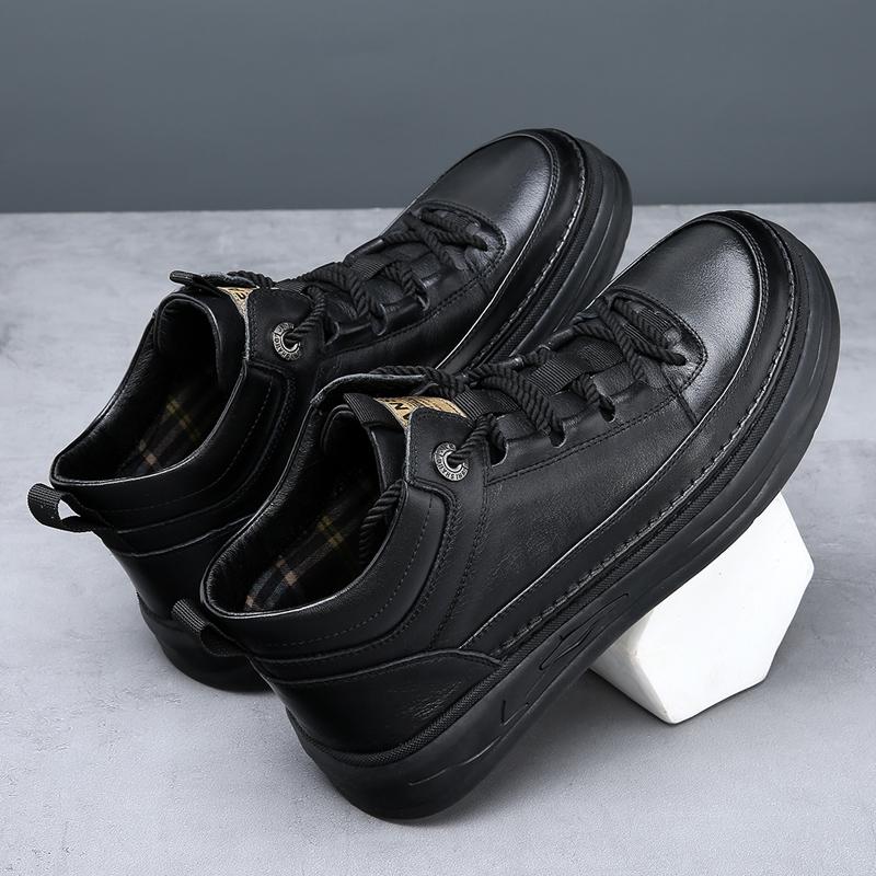 Fashion Genuine leather Winter Boots For Men lace up outdoor keep Warm Comfortable plush Snow boots fashion Leather Men Winter Shoes