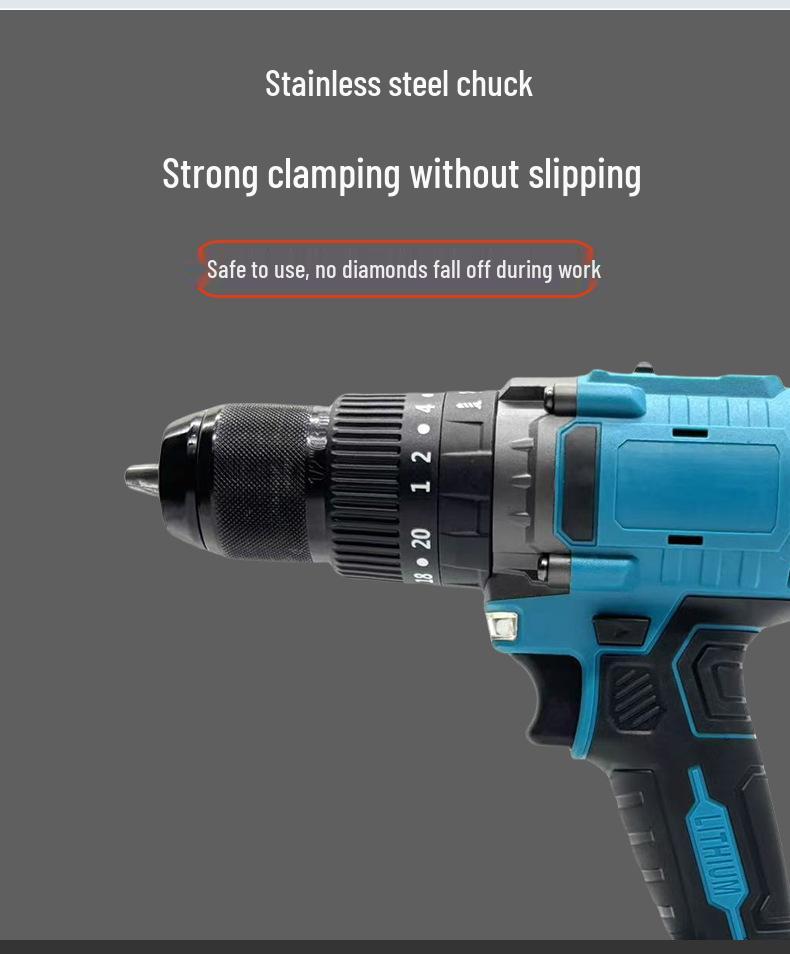 Cross-New 13mm Brushless Electric Drill & Screwdriver with Handle - Rechargeable Lithium Battery for Home Improvement