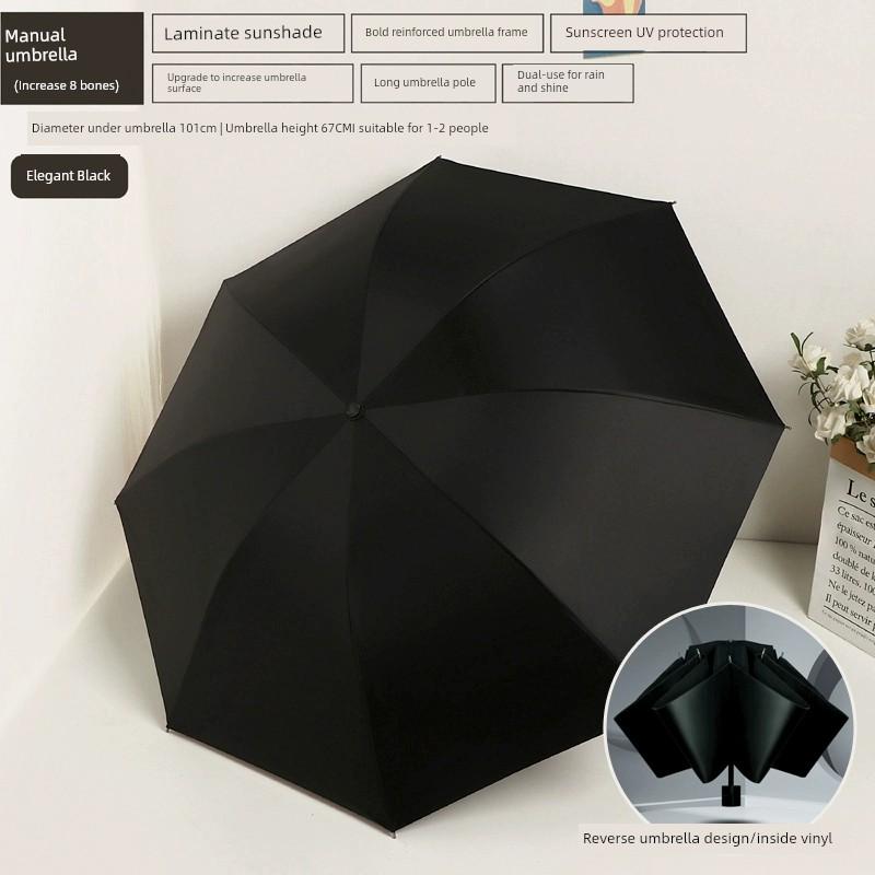 Sun Umbrella Female Foldable Rain Dual-Use Ins Wind Pure Color Minimalist Automatic Sun Protection UV Protection Sun Umbrella