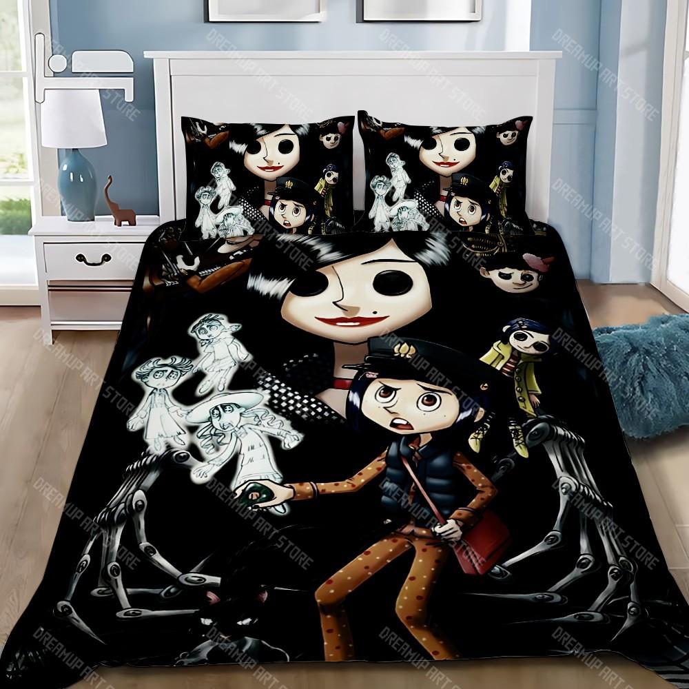 Cartoon Duvet Cover Pillowcase Bedding Set Adult Boy C-coraline Girl Bedroom Decoration Children Gift Single Double Large Size