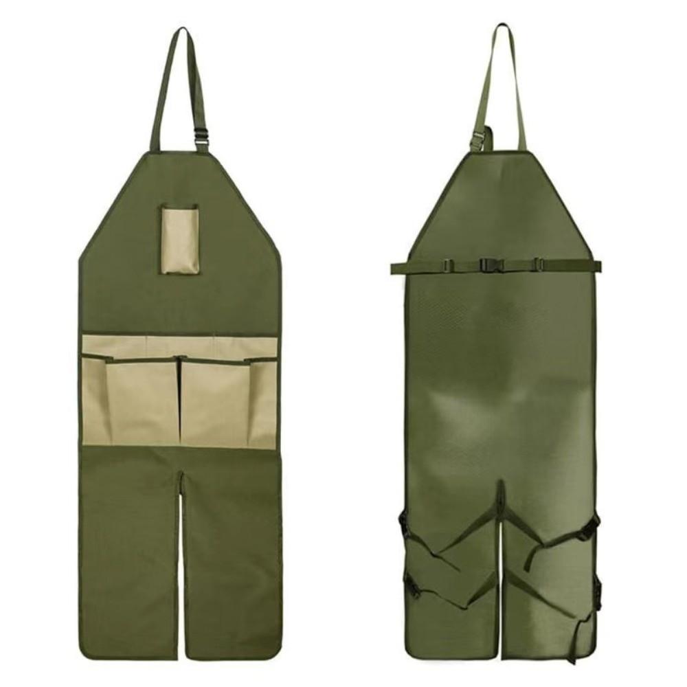 Multiple Pockets Garden Apron Adjustable Leg Protection Dirt-resistant Farming Apron Oxford Cloth Wear-resistant