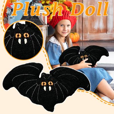 Plush Bat Shaped Decorative Pillow Soft Stuffed Animal Toy Halloween Themed Plushie Home Accent Cushion for Seasonal Decoration