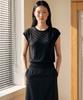 KIMDOH Arlo Ribbed Round Cap Top Black