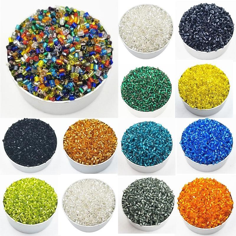 1000PCS/Pack 2mm Cylindrical Glass Loose Beads DIY for Necklace Bracelets Making KTY
