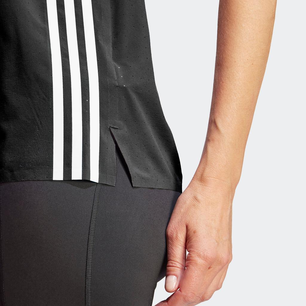 Adidas Adizero Promo Running Tank Top Three Stripe Color Block Sleeveless Women Tops Black IK3988