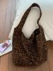 Leopard Print Bag Women'S Lazy Simple Style Versatile Shoulder Bag Simple Retro Commuter Tote Bag
