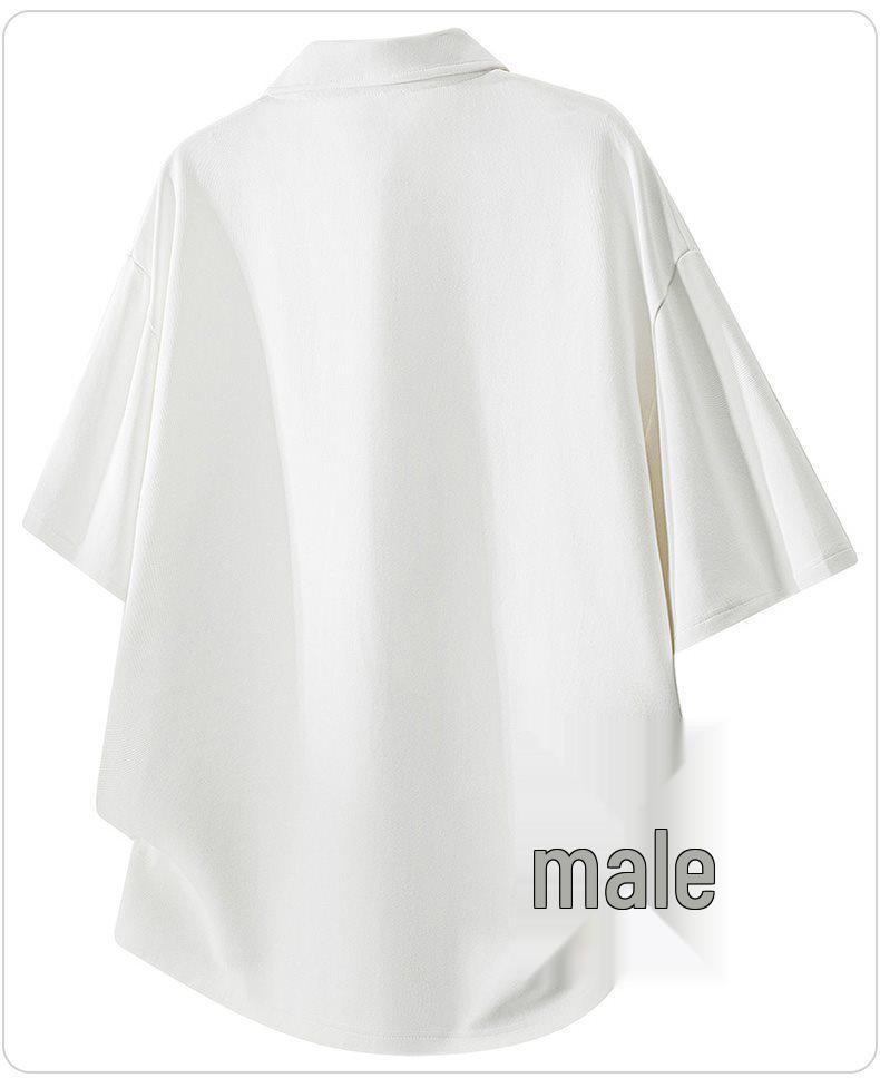 Men's Summer Lightweight Lapel Short Sleeve Casual Top