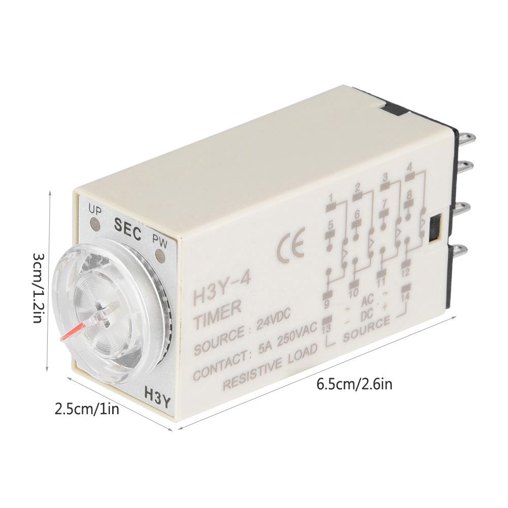 H3Y 4 Time Relay Pointer Control Delay Timer Control Switch 14 Pin 24VDC (30S)