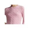 Polo Ralph Lauren SS23 Solid Color Embroidered Cable Knit Sweater Women sweater Pink 211891640-004