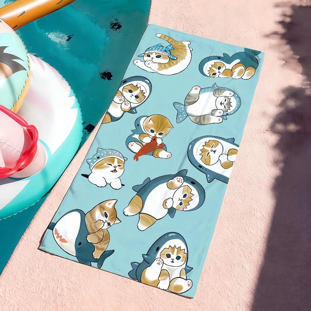

kitten Cute Cartoon M-Mofusand Fashion Towel Quick Dry Soft Yoga Swimming Fitness Mountain Climbing Large Beach Towels W30*H60(CM)