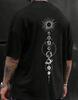 Weltraum Planeten Baumwoll T-Shirt Herren Retro Streetwear Lässig Hip Hop Harajuku Künstlerischer Stil - Herren Sommer Baumwolle Grafik T-Shirt