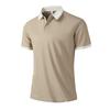 Polo estiva da uomo, T-shirt pullover a maniche corte in seta ghiaccio ampia, Vestibilità slim, Stile business estivo, Polo casual a mezza manica da uomo