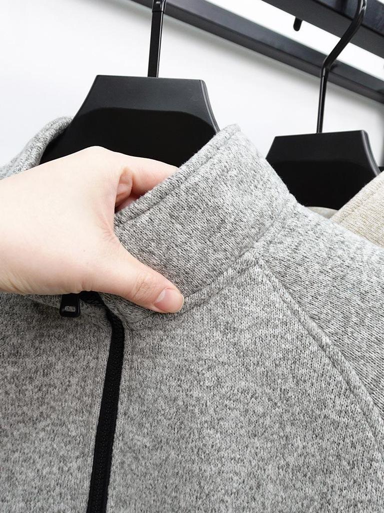 Winter 2025 Herren Plus Samt Halbreißverschluss Hoodie: Modischer, lässiger, warmer Pullover mit Stehkragen