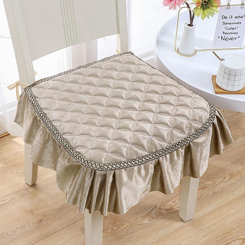

Autumn Winter Household Warm Soft Sitting Pads Washable Dining Chair Cushion With Ties Simple Thickened Non-slip Stool Mats 38x43x45cm