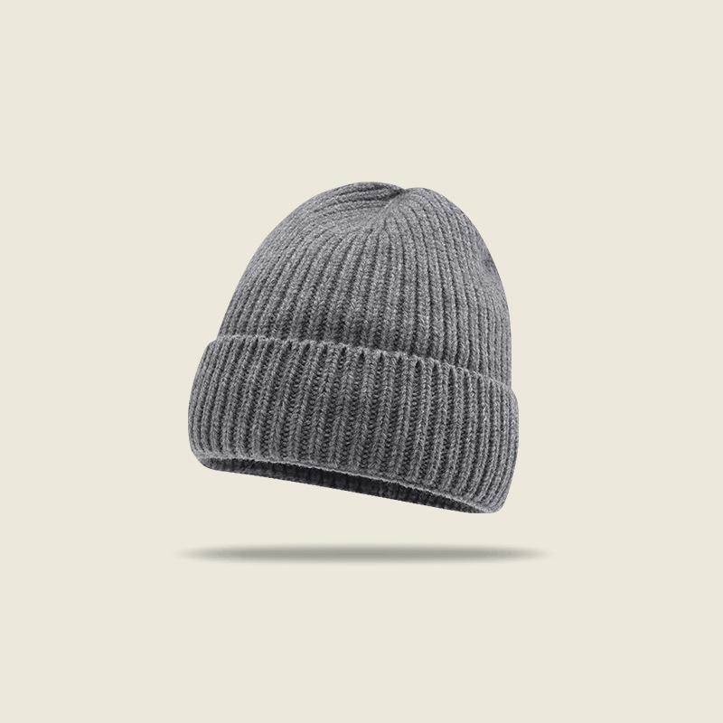 Knitted Hat Women'S Autumn And Winter Wool Hat Warm Versatile Casual Fashion Cold Hat Men'S Cold Hat Solid Color