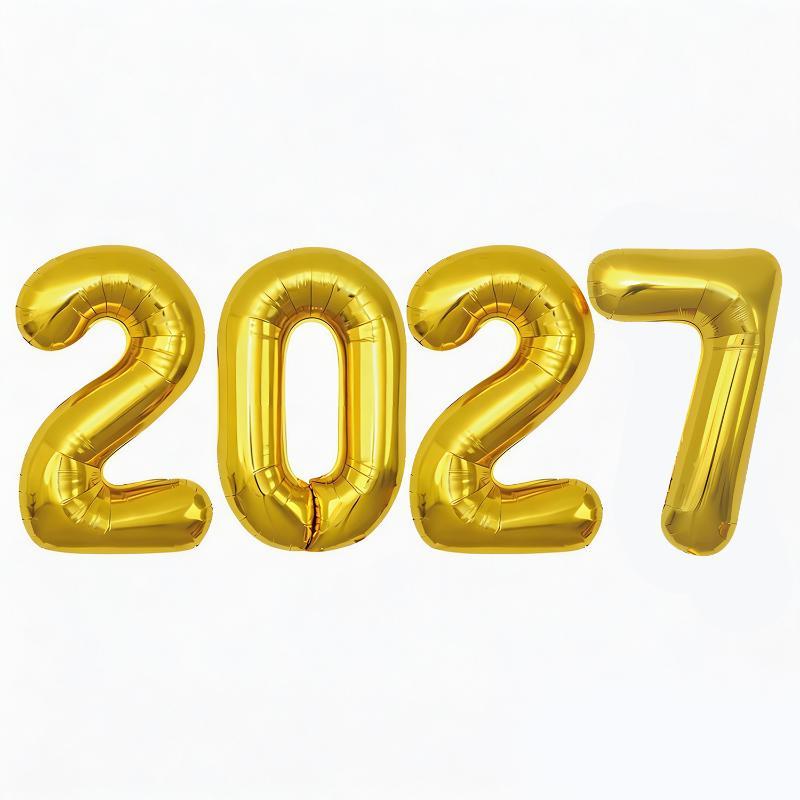 32 Inch 2027 Happy New Year Foil Balloons Christmas New Year Party Decoration Festival Party Supplies Photo Props Home Decor