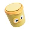 652F Lovely Cartoon Mini Waste Basket with Sealable Lid Trash Can for Small Space