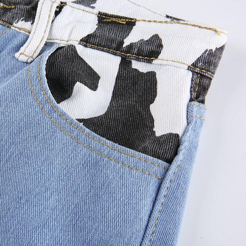 Buy Gothic Cow Print Jeans Wide Leg E 