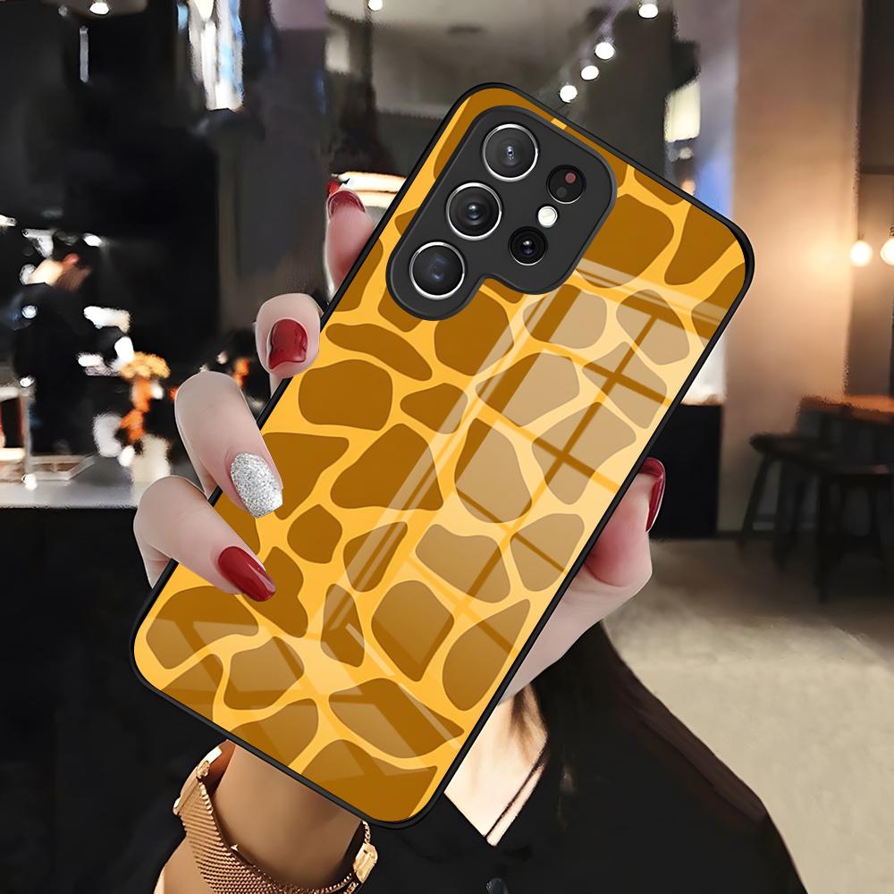 Giraffe Illustration Phone Case For Samsung S26 S25 Edge Ultra 24 23 22 21 Ultra Plus Fe A55 56 15 4G 5G Glass Cover