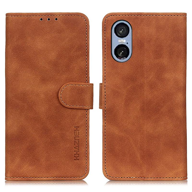 

For Sony Xperia 5 VI Case Retro PU Leather Wallet Stand Phone Cover Brown