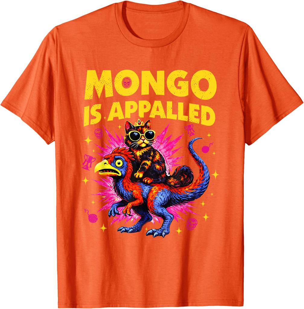 Mongo Is Appalled Funny Cat Riding Dinosaur Meme Unisex T-Shirt 5