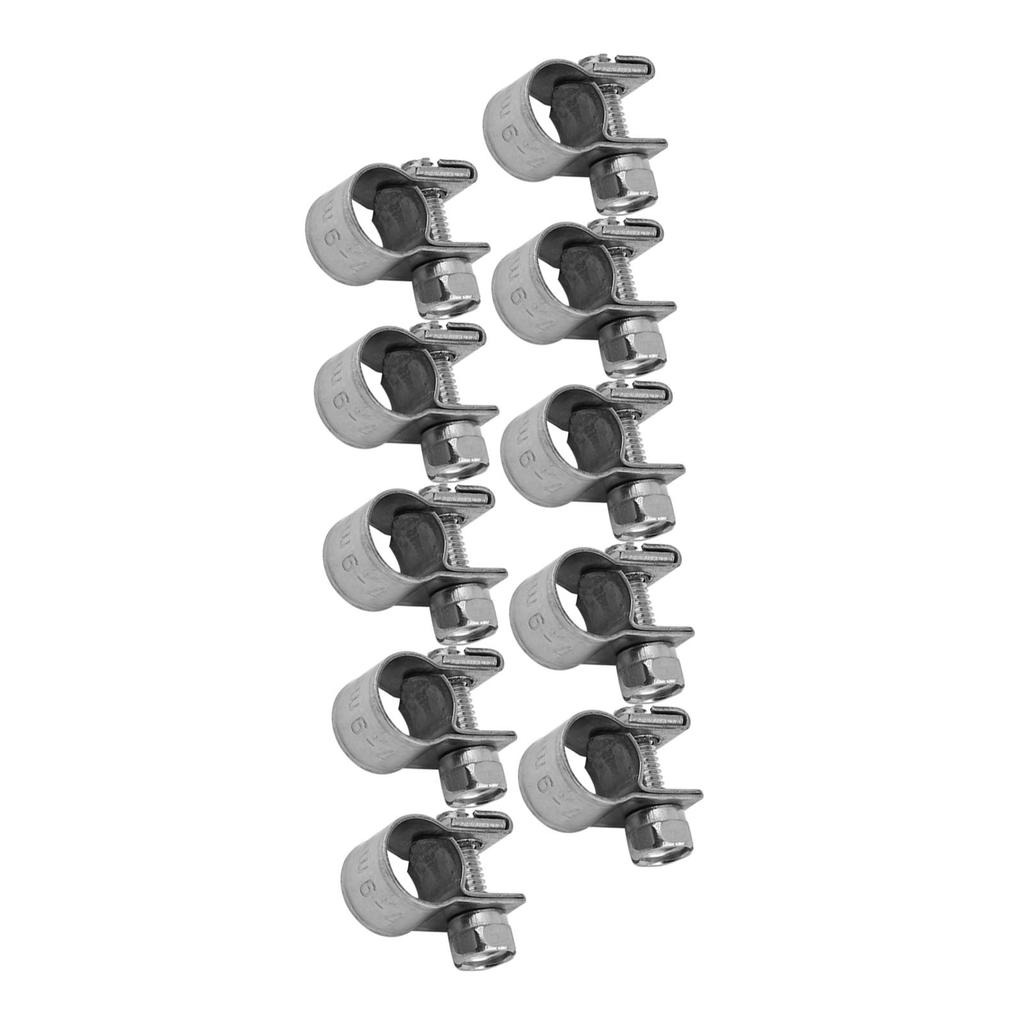 10pcs Stainless Steel   Fuel Line Pipe Hose Clamp Clip 6mm‑20mm Optional Size