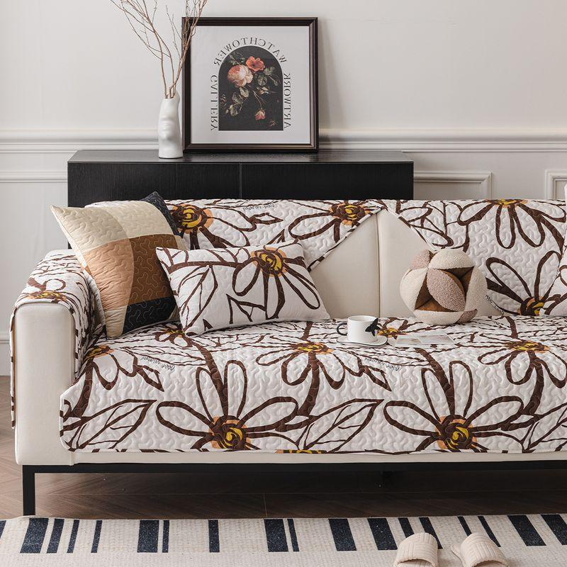 

American Idyllic Cotton Sofa Cushion All Year Round Neutral Non-Slip Seat Cushions Pure Cotton Fabric Sofa Cover Cover Towel