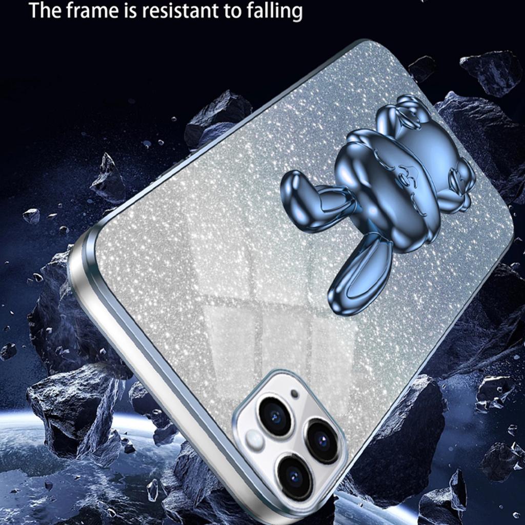 For iPhone 11 Pro Pull-out Kickstand Cartoon Rabbit Protective Case Phone Cover