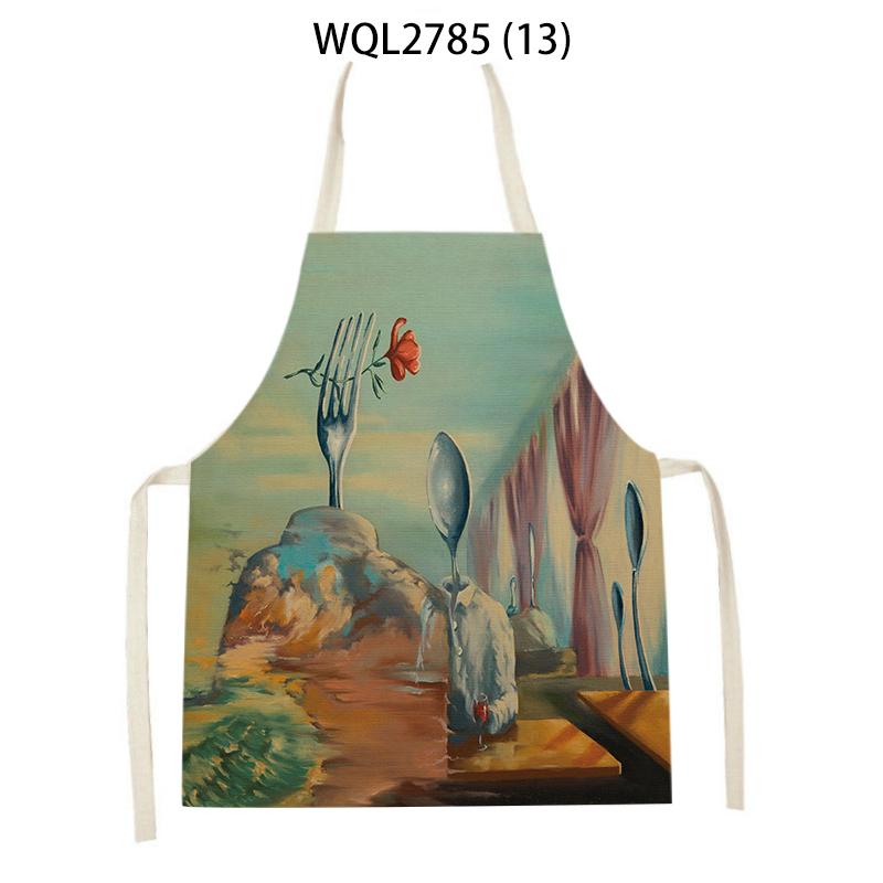 1pcs Nature Ocean Scenery Animal Print Apron Men and Women Kitchen Baking Baking Accessories Bib Antifouling Apron
