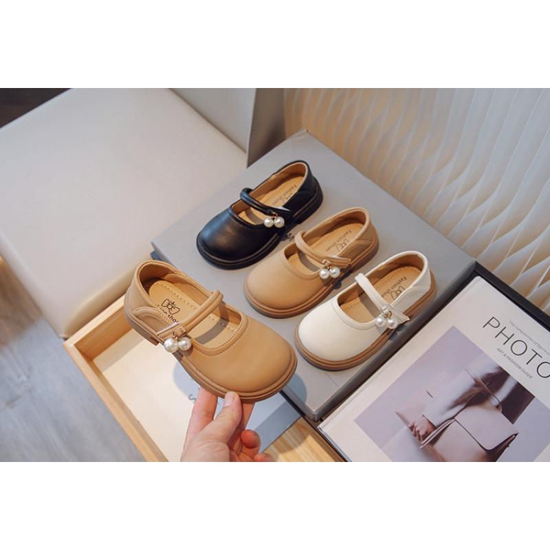 Little Girls Princess Pearl Pendant Mary Jane Breathable Casual Single Leather Shoes