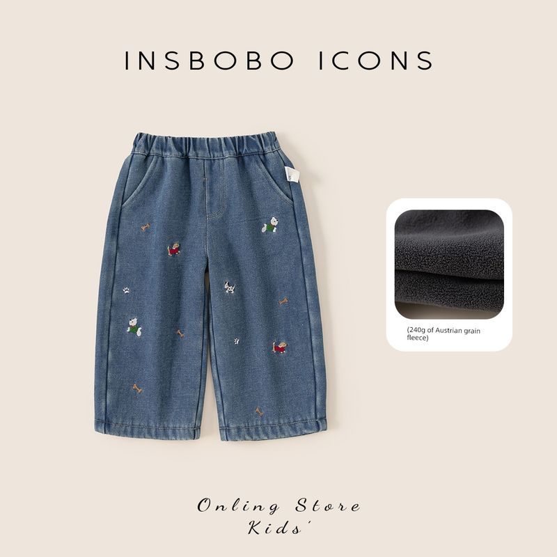 Girls  Pants 2026 Spring New Denim Jeans Baby Spring and Autumn Children s Clothing Long Pants Stylish Boys  Spring Fashion Denim Blue (Winter Style) 90