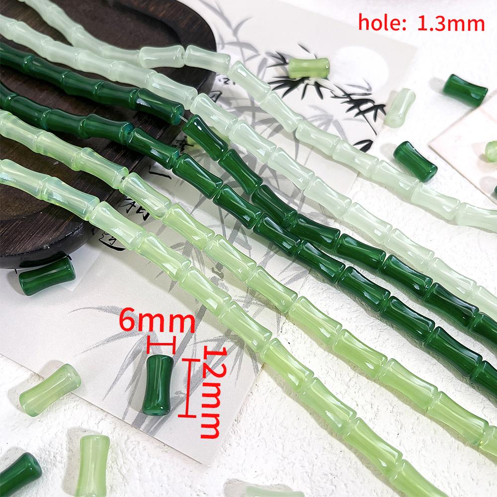 20pcs 60pcs 6x12mm Bamboo Joint Shape Bulk Green White Loose Spacer Beads DIY Jewelry Making Bracelet Necklace Handmade Supplies