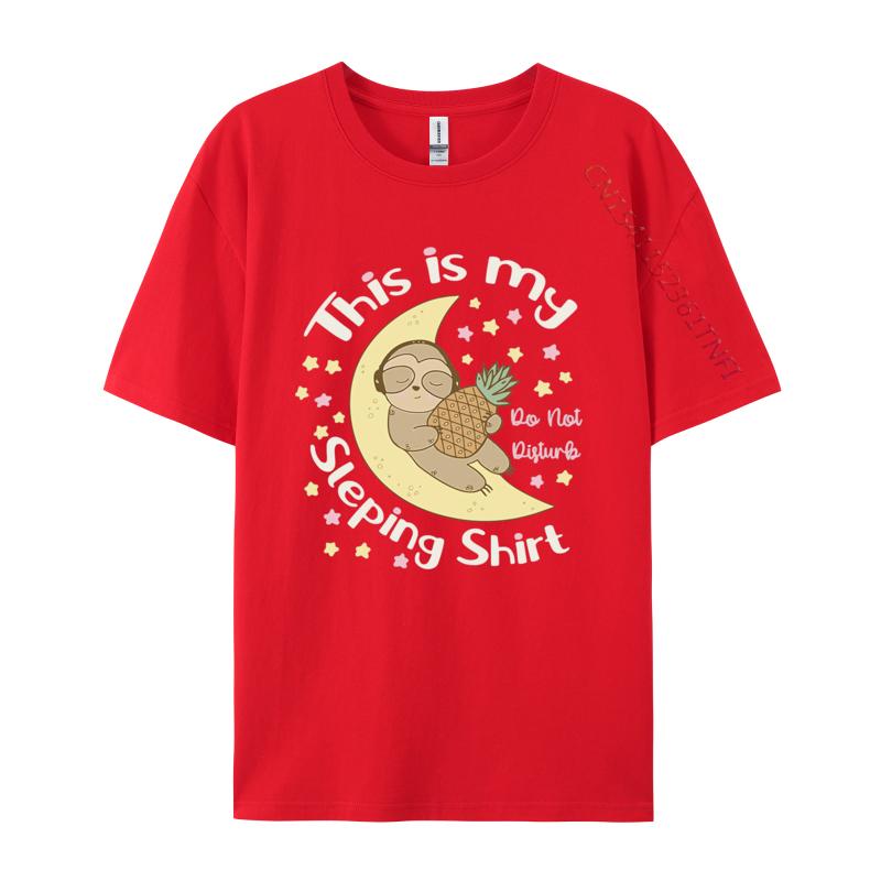 This Is My Sleeping Sleepy Sloth Moon T Shirts Men Harajuku T Shirt Cotton Oversized Unique Tees Tops Fast Shipping