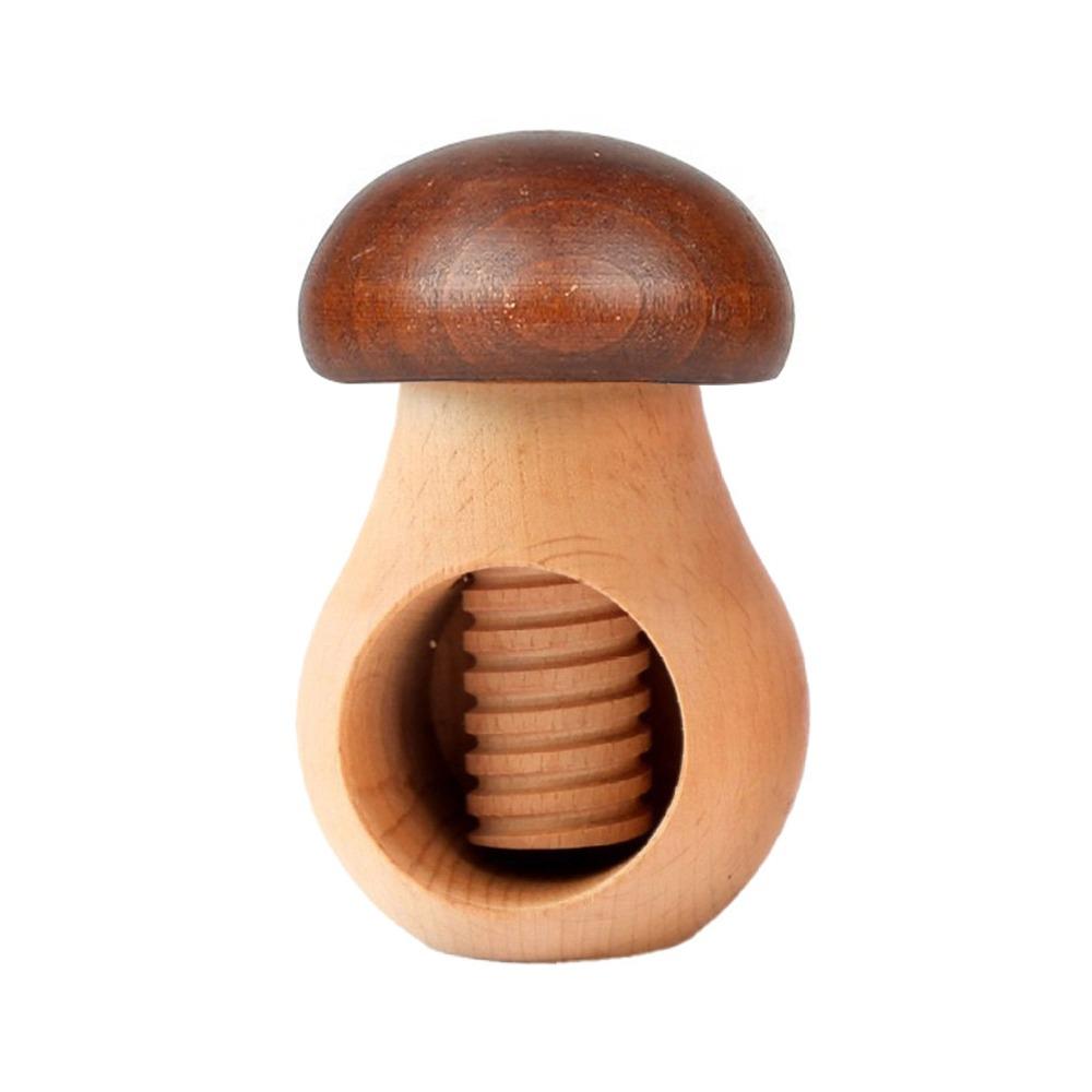 Portable Wooden Nutcracker Easy Cracking Multifunctional Walnut Plier Mushroom Shaped Walnut Opener темно-коричневого