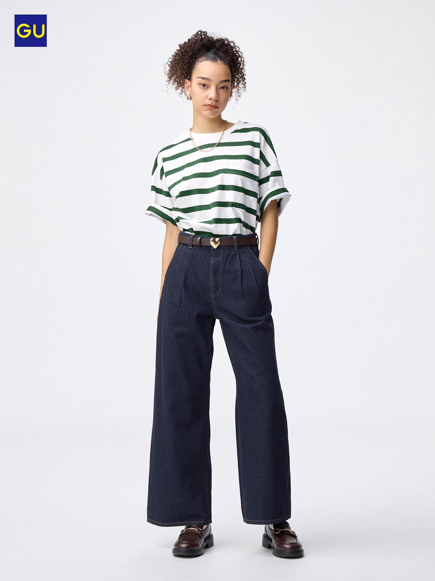 

Джинсовые плиссированные брюки Uniqlo Gu 69 NAVY/WOMEN S