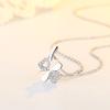 Diamond-Encrusted Four-Leaf Clover Necklace Women'S Fashion Simple Niche Design Pendant Light Luxury Collarbone Chain Quality