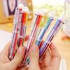 5 PCS Kawaii Multicolor Ballpoint Pen Ball with 6 Colors Creative Stationery Papeterie School Chancery Office Writing Supplies