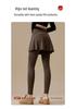 Plus-Size Micro-Flare Skirted Leggings for Women - Warm, Thick, Velvet Base Layer for Spring & Autumn