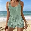 Women's Swimwear Tankini 2 Piece Swimsuit  Scattered Small Floral Fragments Vacation Bathing Suits