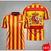 Men's Maillot Football T-shirts Summer Spanish Jersey T-shirt Spanish Flag Outdoor Sports T-shirt Breathable Round Neck T-shirts